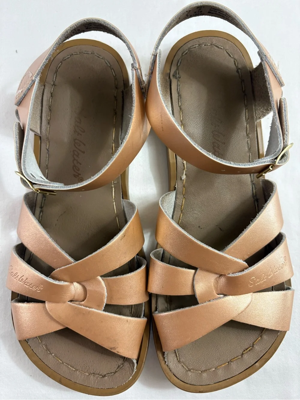 Salt Water Sandals The Original Kids Rose Gold Metallic Sandals Size 2